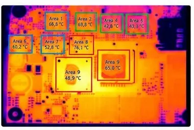 Thermal image with multiple measuring areas